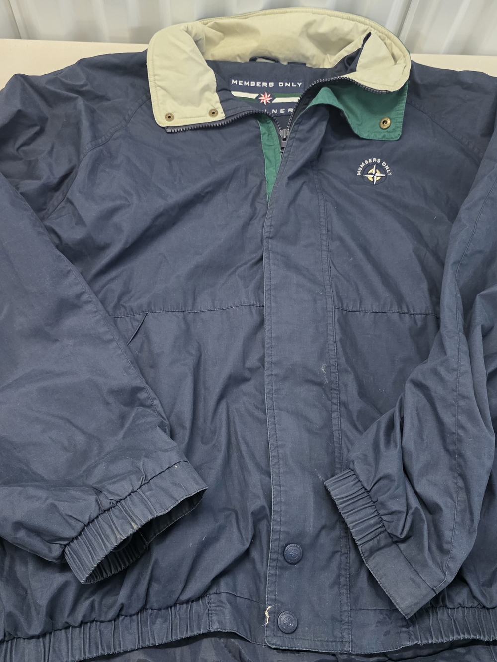 Vintage Members Only Mariner Jacket Mens XXL Blue Windbreaker Nautical Full Zip